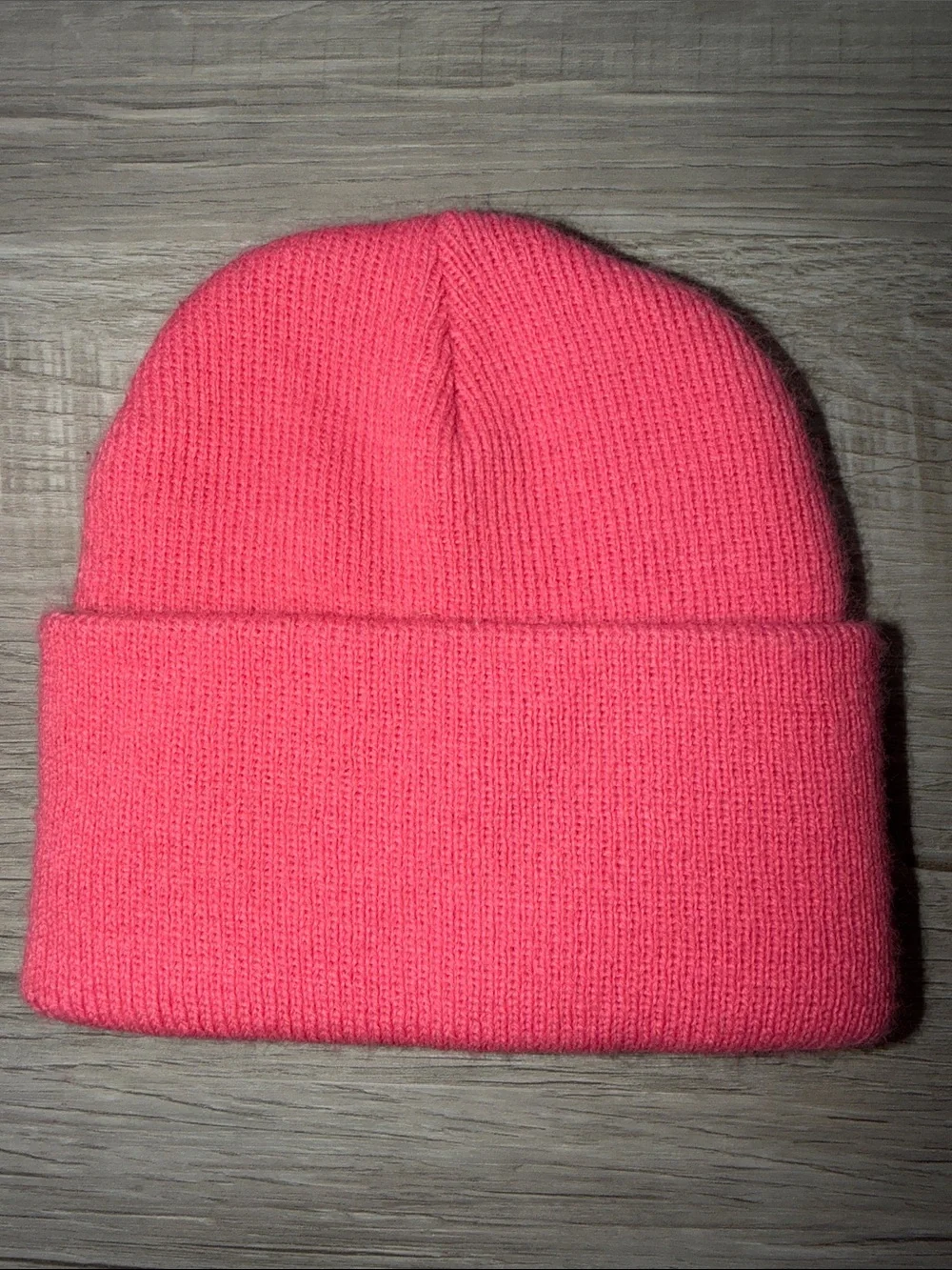 Carhartt Kids Bright Pink Knit Cuffed Beanie with Yellow Logo